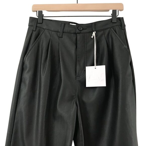 New! Pistola Kellin Faux Leather Straight Leg High WaisFleece Line Trouser Pants - Picture 4 of 14